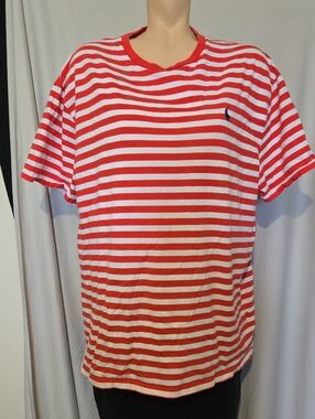 Ralph Lauren Polo Orange And White Crew T shirt